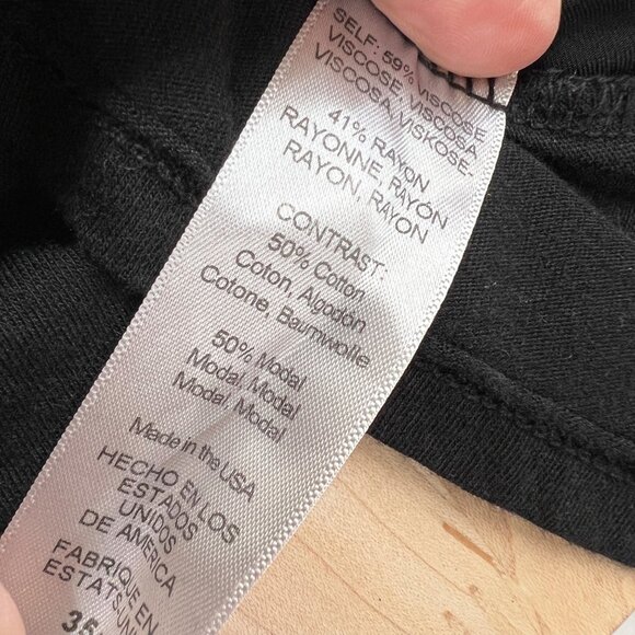 Michael Stars Contrast Dolman Sleeve Short Sleeve Tee Black Size Large - Picture 7 of 9